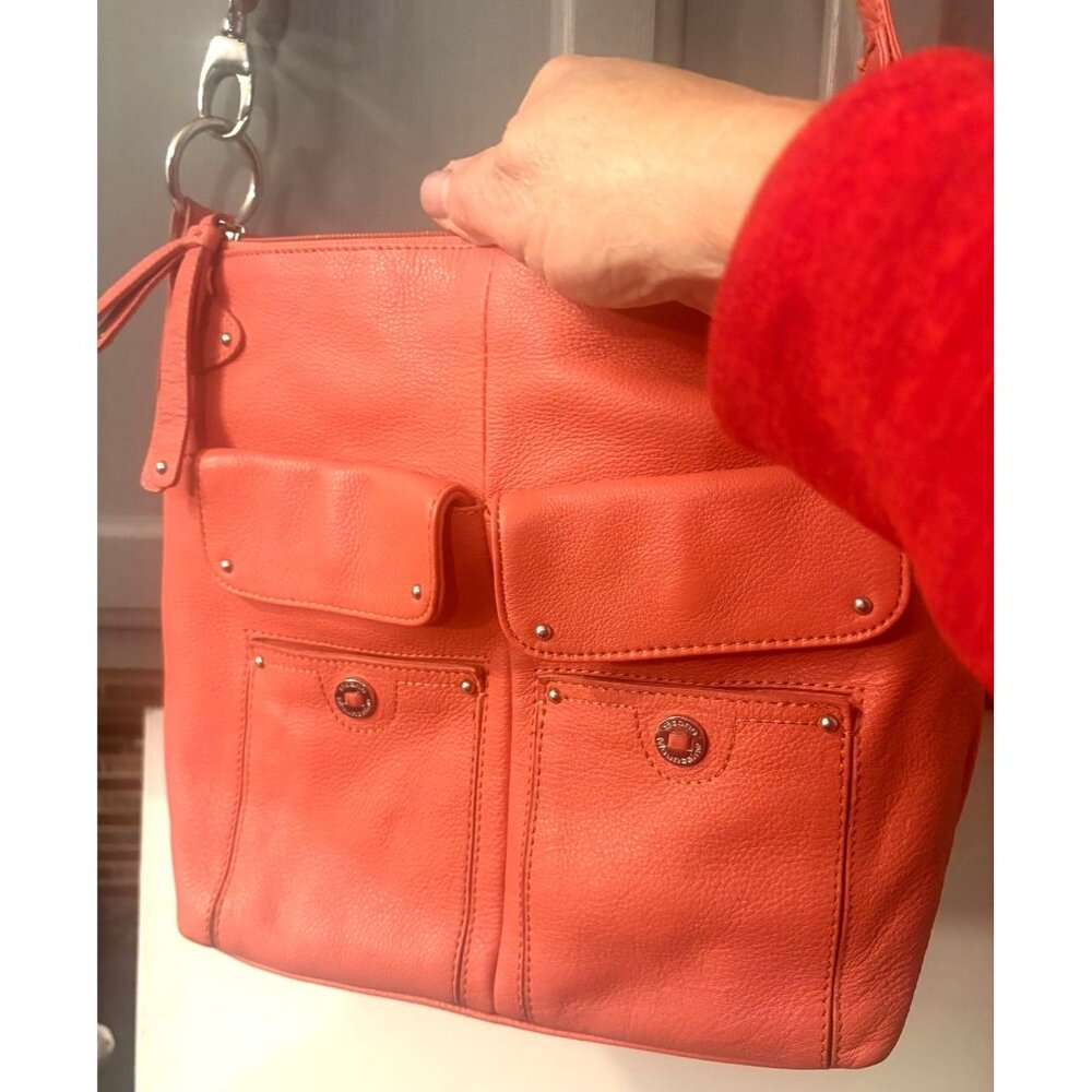 Stone Mountain Coral Color 11 x 9 x 3 Shoulder Bag w/ 3 Compartments  # 3319